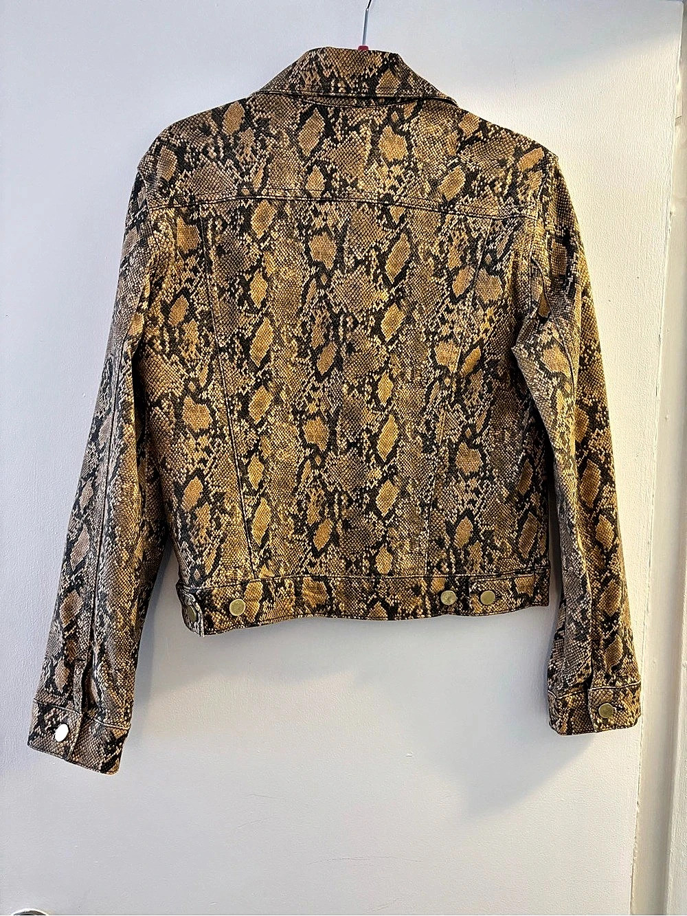 Frame Snake Python Print Denim Jacket - S - Picture 2 of 4